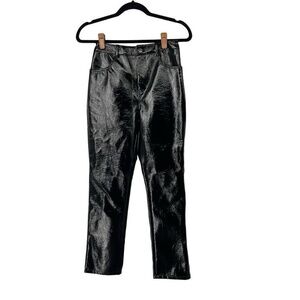 Lelis Black Shiny Faux‎ Leather Sz XS Womens NWT
